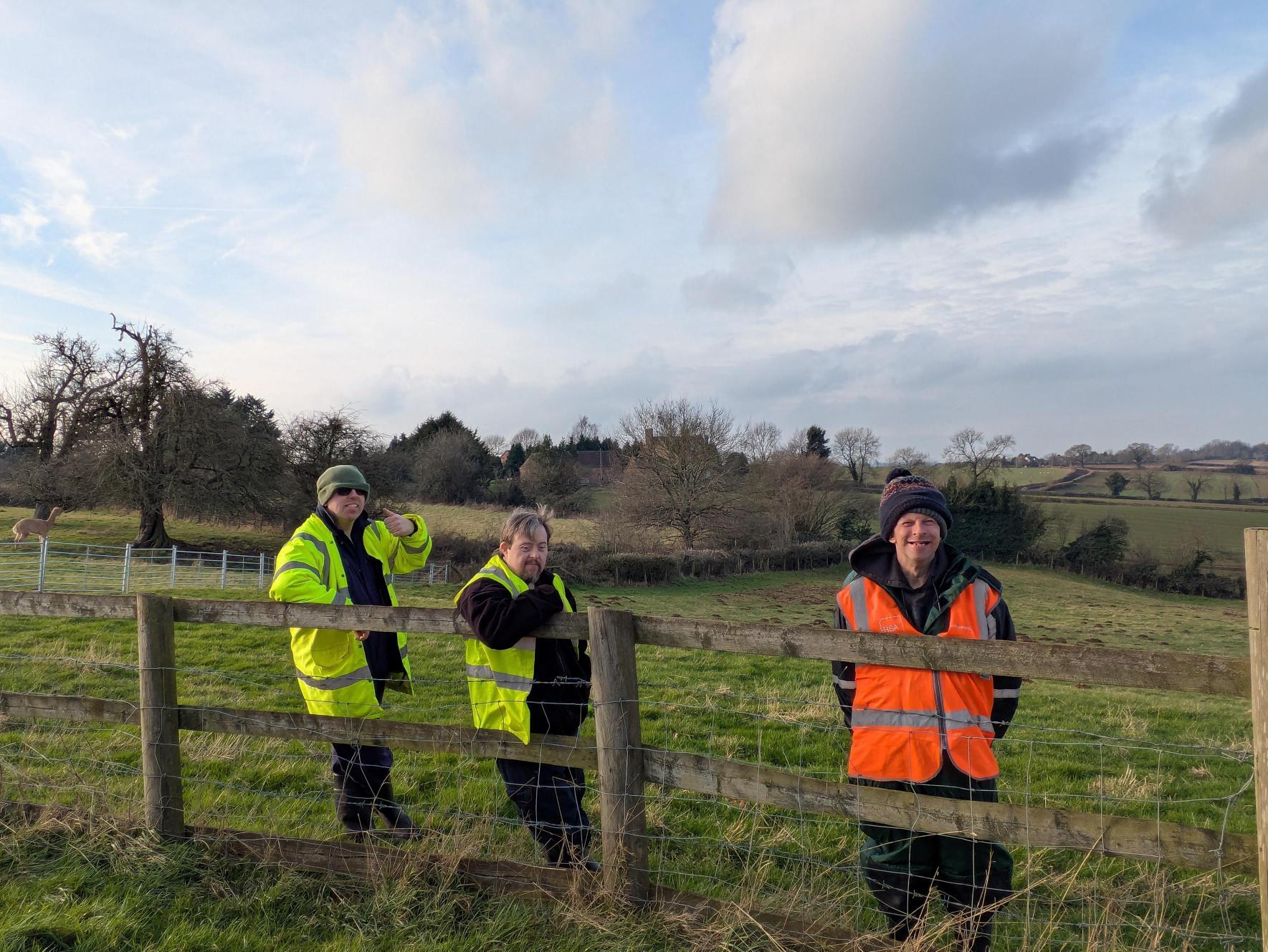 Three workers at blossom barns 